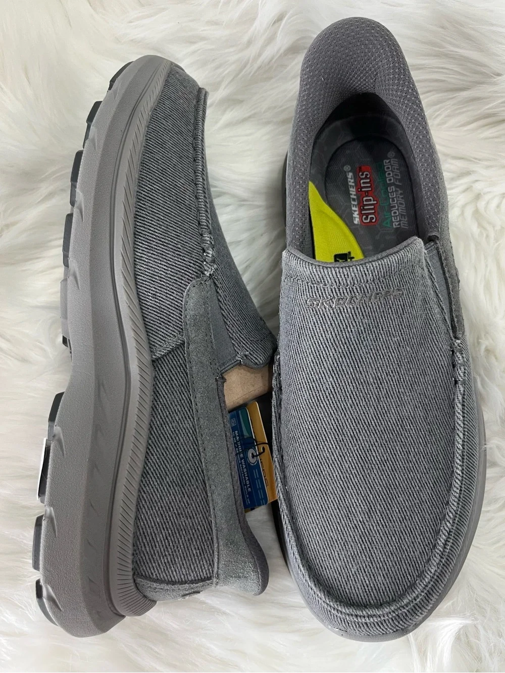 Skechers‎ Men's Gray Slip-On Memory Foam Casual Loafers